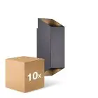 Multipack 10x Nordlux Nico Wall Light Aluminium Black Up & Down | IP54 - Suitable for 2x GU10