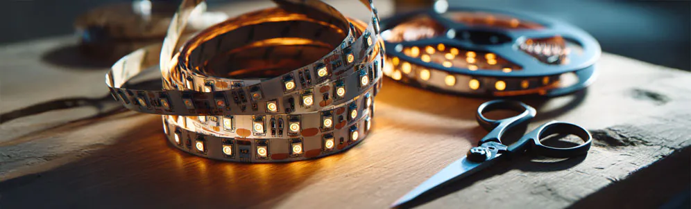 Man installing LED strip
